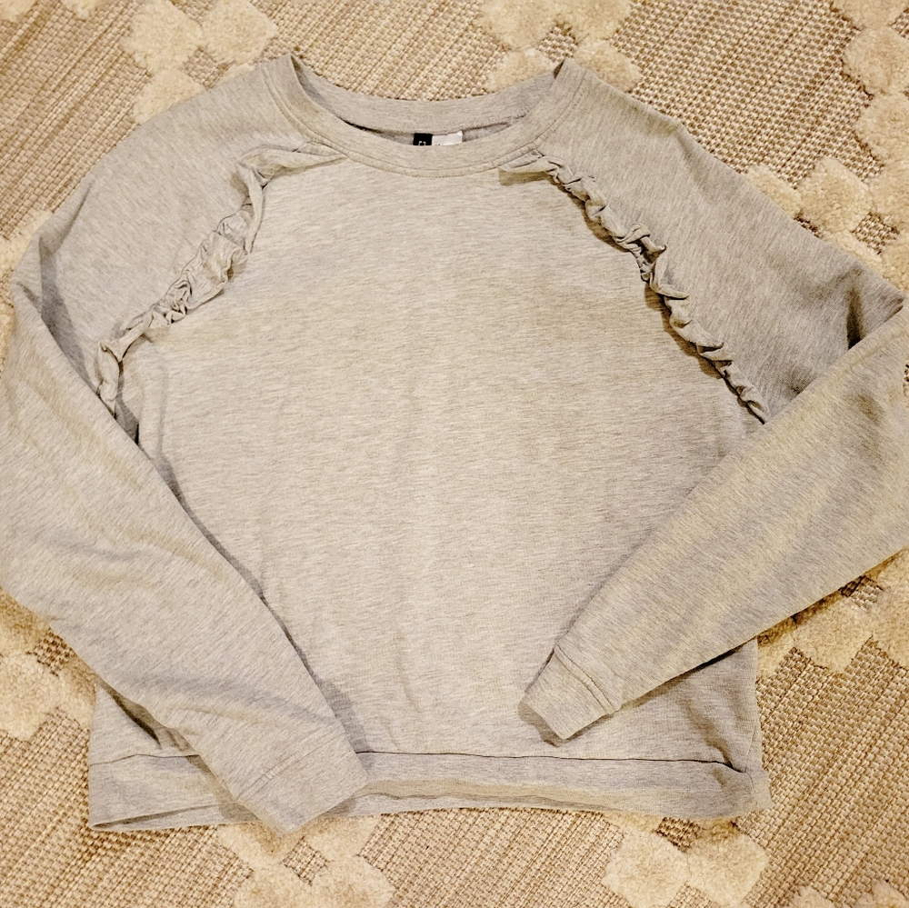 H&M Grey Ruffle Sweater